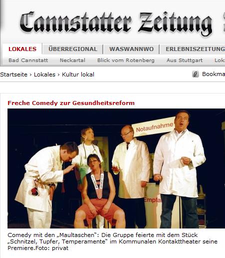 Die Maultaschen - Bild von der Premiere des neuen Programms am 6. M�rz 2010 im Kommunalen Kontakt Theaters in Stuttgart Bad Cannstatt.